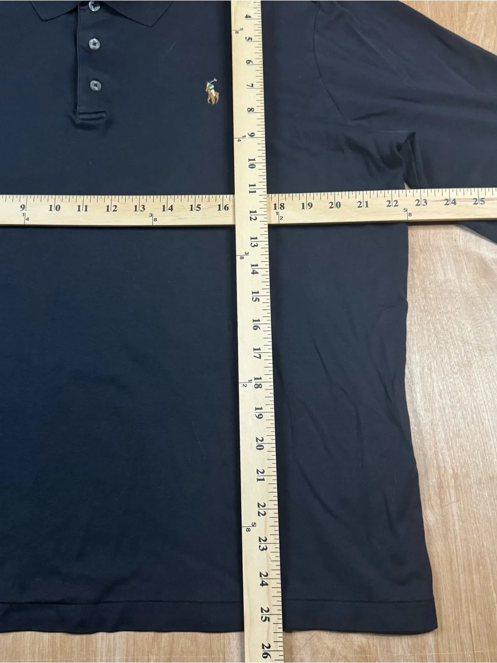 Polo Ralph Lauren Men’s Black Long Sleeve Slim Fit Polo Shirt Large